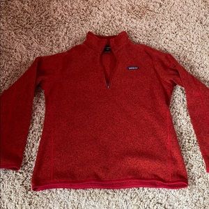 Women’s Patagonia Better Sweater 1/4 zip red